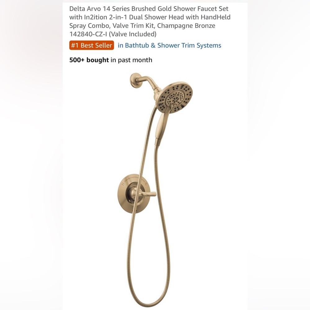 Delta Arvo Champagne Bronze Shower System
